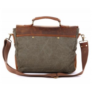 AT1 MESSENGER I VINTAGE™ Mallette porte-documents en canvas et cuir naturel, sac à bandoulière 5 couleurs 